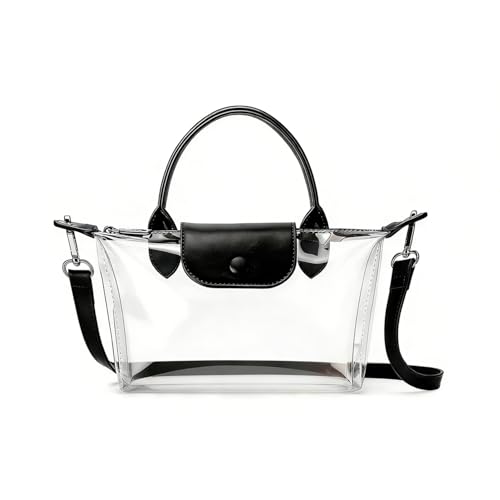 Elojieza Clear Stadium Event Bag – Small Waterproof Crossbody Purse for Concerts, Sports, World Cup 2026 – Black