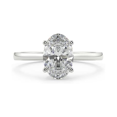 1.70ct Moissanite Solitaire Oval Engagement Ring, .925 Sterling Silver Wedding Ring, Anniversary Ring, Promise Ring, Real Moissanite Jewelry For Women, Romantic Gift For Her, Metal, Moissanite Cover