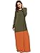 Verdusa Women's Boho Long Sleeve Caftan Color Block Casual Loose Long Maxi Dress Green L