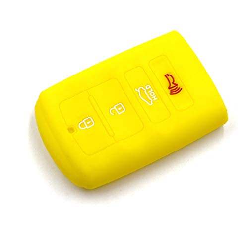 Coque silicone clé Kia Cadenza K7 K900 - Protection jaune 4 boutons