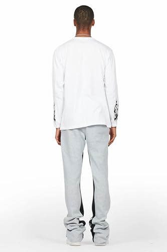 Men's Bubble White/Grey Long Sleeve T-Shirt/Baggy Pant Set3