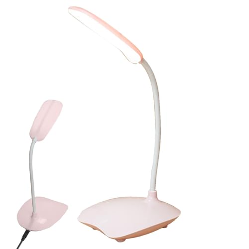 Table Lamp For Bedroom - Adjustable Rotatable Gooseneck LED Desk Lamps | 3 Modes Easy USB Charging Eye-Caring Study Lamp, Small Desk Lamps Bright Night Light For Dorm Essentials