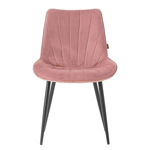 Chaise en velours rose confortable Lesedi pour aménager un coin repas ou un bureau