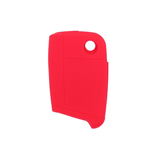 BROVACS Silicone Cover Protector Case Holder Skin Jacket Compatible with VOLKSWAGEN 3 Button Flip Remote Key Fob CV9803 Red - Image 3