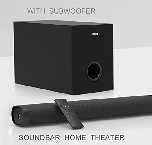 Close-up of Remax RTS-10 soundbar ports, including AUX and USB