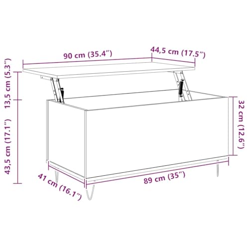 Table basse chêne Sonoma et métal design moderne ajustable
