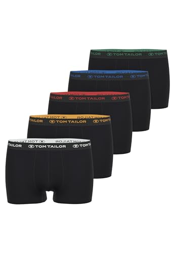 TOM TAILOR Boxershorts Herren 5er Pack Unterhosen Herrenunterwäsche Gr. S - 3XL (Schwarz-Multicolor) 8