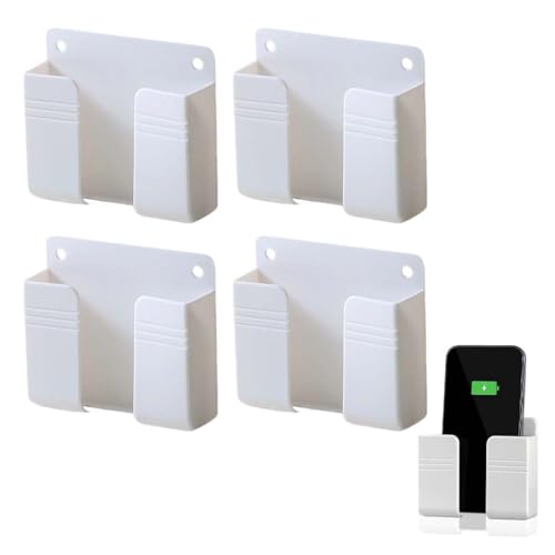 GNALIA 4 Soportes Móviles Pared Blancos, Adhesivos Autoadhesivos Para Teléfono, Carga Y Organización En Hogar/Oficina, Tamaño Estándar