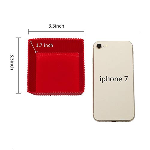 Webake 3.5 Inch Jumbo Baking Cups Reusable Silicone Square Cupcake Liners Non-Stick Muffin Brownie Cake Mold (Pack Of 8) #TOP3