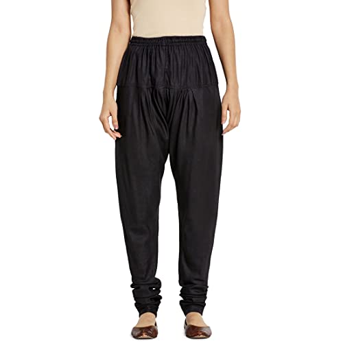 Fabindia Women Blend Drawstring Churidar Viscose_M Black