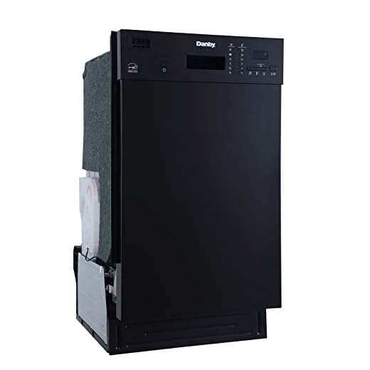 Danby 18 Inch Built in Dishwasher, 8 Place Settings, 6 Wash Cycles and 4 Temperature + Sanitize Option, Energy Star Rated with Low Water Consumption and Quiet Operation - Black (DDW1804EB)