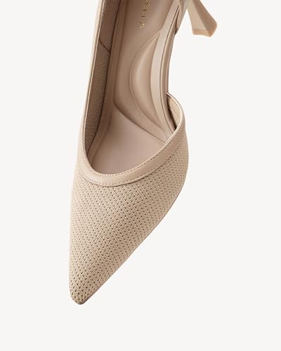 Women's Pointed Toe Kitten Heel Pumps - 2.9 Inch Low Closed Toe Dress Shoes for Wedding, Party, Comfortable Work Pumps4