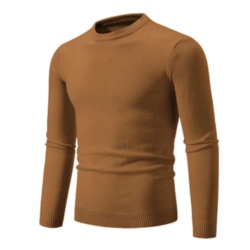 Men's Thin Casual Solid Long Sleeves Knitted Sweater Round Neck Casual Business Sweaters3