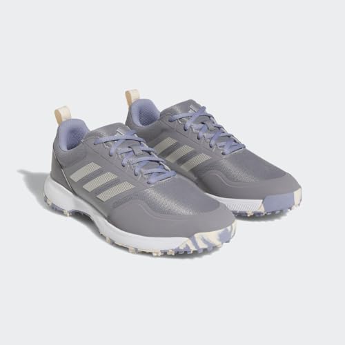 adidas Women's Tech Response Spikeless 3.0 Golf Shoes, Grey Three/Silver Metallic/Silver Violet, 5