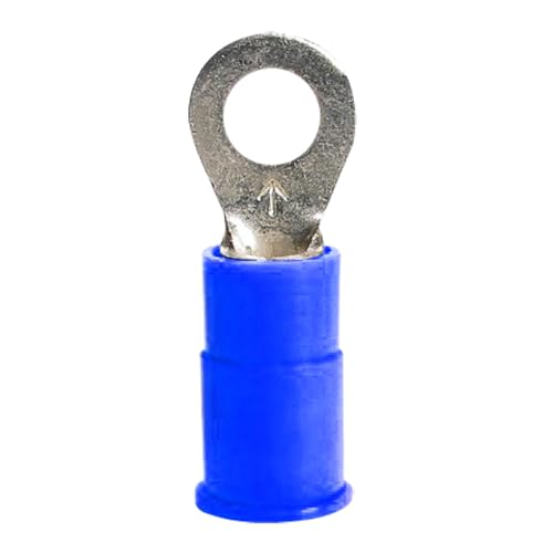 Install Bay Vinyl Terminal Ring Connector 16/14 Gauge 3/8 Inch, Blue - BVRT38, 100 Pack