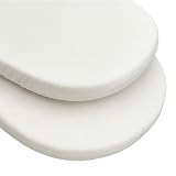 MIMUSELINA |Pack 2 sábanas Bajeras para Moisès | Sábanas Ajustables de Muselina Recambio Bajera Algodòn | Certificado Oekotex | Hecha a Mano en Espana | Blanco-Blanco