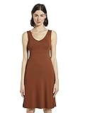 V-Neck TOM TAILOR Damen Jersey Basic Kleid, 13054-Goji Orange, 40