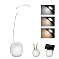 LOVUMMOR Small Desk Lamp for Home Office, LED Touch Table Lamp with 3 Color Modes Stepless Dimming, USB Eye-Caring Desk Light Flexible Gooseneck with Pen Holder for Study Kids Dorm Bedrooms