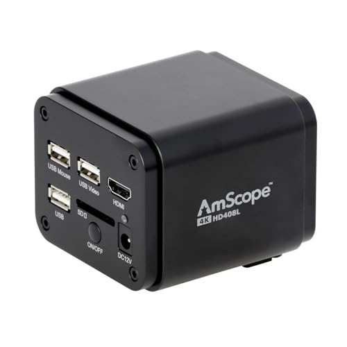 Image of AmScope HD Series 4K 30fps 8MP HDMI /USB Color CMOS C-Mount Microscope Camera - Digital Camera for Standalone and PC Imaging