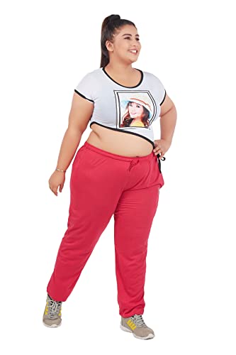 Image of CUPID Women's Cotton Track Pants Regular Fit Lounge Wear Gym Joggers Sports Trouser Night Pants for Ladies