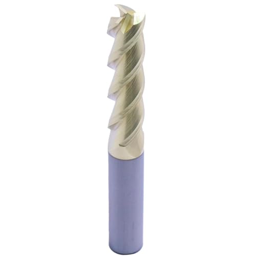 Image of 1 /2 inch 3 Flute Solid Carbide Square End Mill for Aluminum, 4 inch OAL, ZrN Coated | 45 Degree Helix, Long End Mill, 1 /2 inch Cutting Diameter, 1 /2 inch Shank Diameter, 2 inch Length of Cut