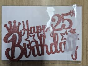 Tortenaufsatz 'Happy 25th Birthday' In Gold-Glitzer – Kuchendekoration Für Den 25. Geburtstag Oder Jahrestag