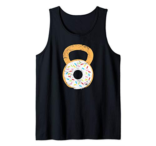 Kettlebell Donut, Funny Doughnut Fitness Joke Gift Tank Top