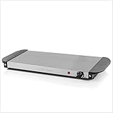 Ovente Electric Food Buffet Warmer Stainless Steel Flat Warming Tray with Adjustable Temperature Control & Easy Countertop Heating for Serving Dinner, Indoor Holiday Party & Catering, Silver FW170S