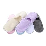 FOMIYES 6 Pares Zapatillas Cerradas Antideslizantes Lavables para Spa Interior y Viajes Colores Vibrantes Tallas