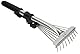 KOTARBAU® Robuster Fächerbesen 20 cm aus Metall Verstellbar 25 - 100 mm Minirechen mit 9 Zinken Laubbesen Laubfeger Hand-Fächerbesen Handrechen Rasenrechen Drahthandfeger