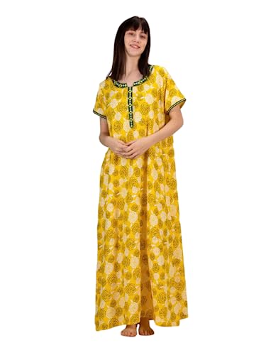 Image of Evolove Women's Viscose Liva Long Maxi Night Gown Nighty Dress with Pocket, Super Soft Comfortable (LNG-Rayon)