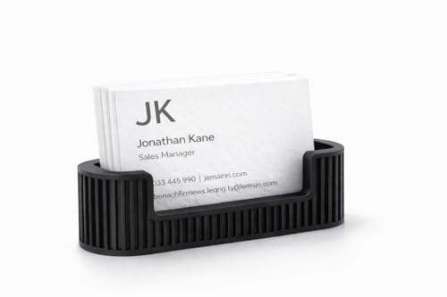 CABU Visitenkartenhalter Schreibtisch Minimalistischer Kartenhalter aus Bio-PLA Moderner Visitenkartenständer für Büro Empfang & Homeoffice Schwarz