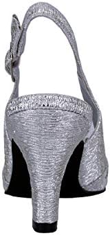 Floral Lorena (DP828) Women's Wide Width Rhinestone Studded Dress Slingback Shoes Silver 6 | Image 3