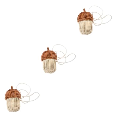 Panier en rotin tissé SOIMISS lot de 3 sacs à bandoulière beige pour rangement et déco