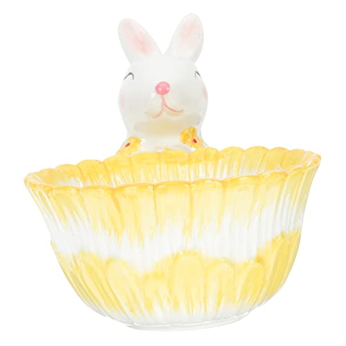 Gogogmee Rabbit Basket Home Décor Decor Car Decoration Easter Candy Bowl Small Bunny Model Ice Cream Bowls Food Storage Bowl Easter Rabbit Decor Easter Bunny Ceramic Basket Decor #TOP5