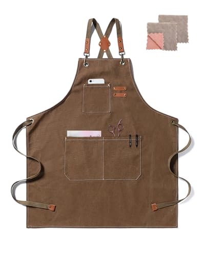 crazy bean Delantal Trabajo con Bolsillos Mandiles de Cocina de H...