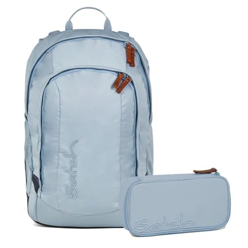 Satch Air Schulrucksack Set 2tlg. inkl. Schlamperbox (Nordic Ice Blue Skandi Edition)