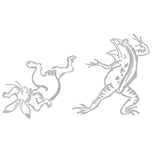 Sticker Shop Haru �J�b�e�B���O�X�e�b�J�[ ���b�Y�� �E�T�M�ƃJ�G���̑��o�Ό� 15cm (�V���o�[)