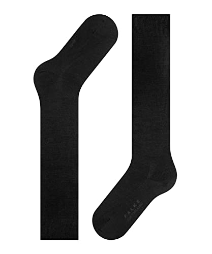 FALKE Damen Kniestrümpfe Softmerino W Kh Wolle Baumwolle lang einfarbig 1 Paar, Schwarz Black 3009, 39-40