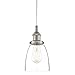 Linea di Liara Fiorentino Large Glass Pendant Light Fixture Modern Farmhouse Bell Shaped Kitchen Pendant Lighting Over Island Brushed Nickel Pendant Light Shade Over Sink Lighting Fixtures, UL Listed