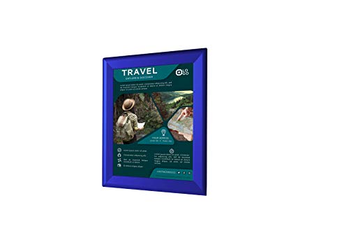 Bnv Aluminum Front Load Snap Poster/Picture Certificate Frame, Blue, 8.5X11 Inches, 1.25'' Profile, Wall Mounting, Portrait And Landscape Mode, Easy Installation, Anti-Glare, Pvc Cover, Lightweight #TOP1