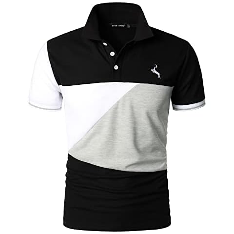 HOOD CREW Colour Block Polo Shirt for Men Cover