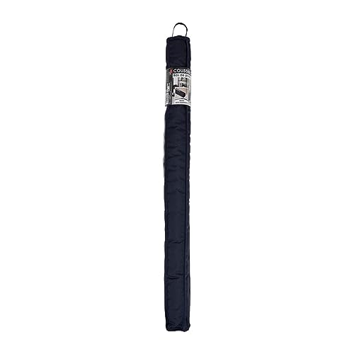 COGEX - Boudin de porte, coussin bas de porte - Boudin isolant Diamètre: 6.5 cm - Longueur: 80 cm - House: 100% polyester - Couleur: carré gris uni - Avec bande auto-agrippante & adhésif double face