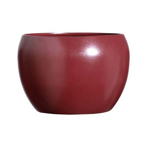 Image of Sunshine Elegant Matte Finished Dustfree Tabletop Red Flower Pot Planter | Metal Plant Pot for Indoor Succulent Plants, Living Room, Home Decor, Office, Restaurant