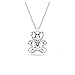 Swarovski Teddy pendant, Bear, Blue, Rhodium finish