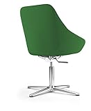 Voll gepolsterter Loungesessel mit passend geschnittenem, lose aufliegendem Formschaum-Sitzpolster, Polster: Grün, Höhenverstellbare Gasfeder