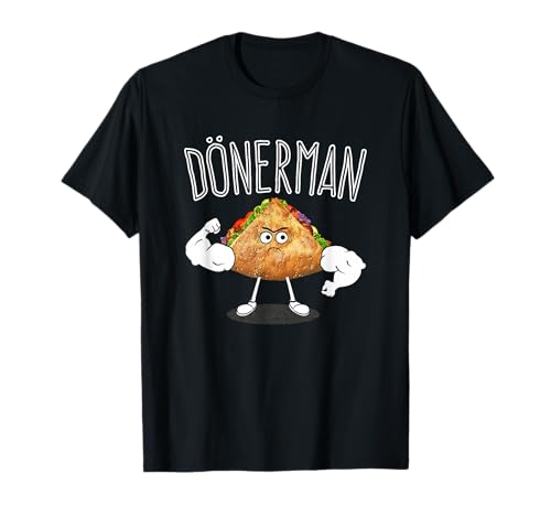 Dönerman lustiger Döner Kebab mit Muskeln Superheld Fitness T-Shirt