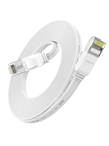 UGREEN CAT 6 Flat Ethernet Cable 30m, Pure Copper Core High-Speed 1000Mbps RJ45 LAN Network Cord for Xbox Switch PS5 PS4 Extender Router Modem