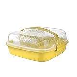 BEFA Picknick Set 6 Personen | BPA Freies Gesundes Plastik | Plastikbesteck Gabel, Messer, Löffel, Teller, Becher, Salzstreuer | Picknickkorb | Picknicktasche (Gelb)