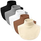 5Pcs Fake Turtleneck Collars Detachable Dickey Collar High Warmer Turtle Necks Half Top Mock Blouse for Women Men